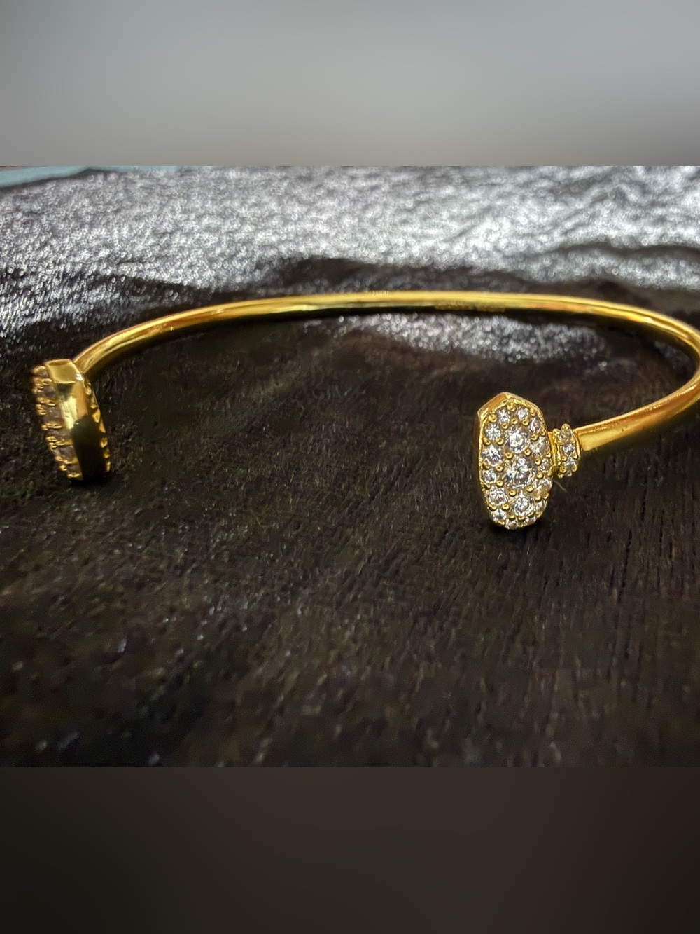 Kendra Scott Grayson Gold Cuff Bracelet with White Crystal